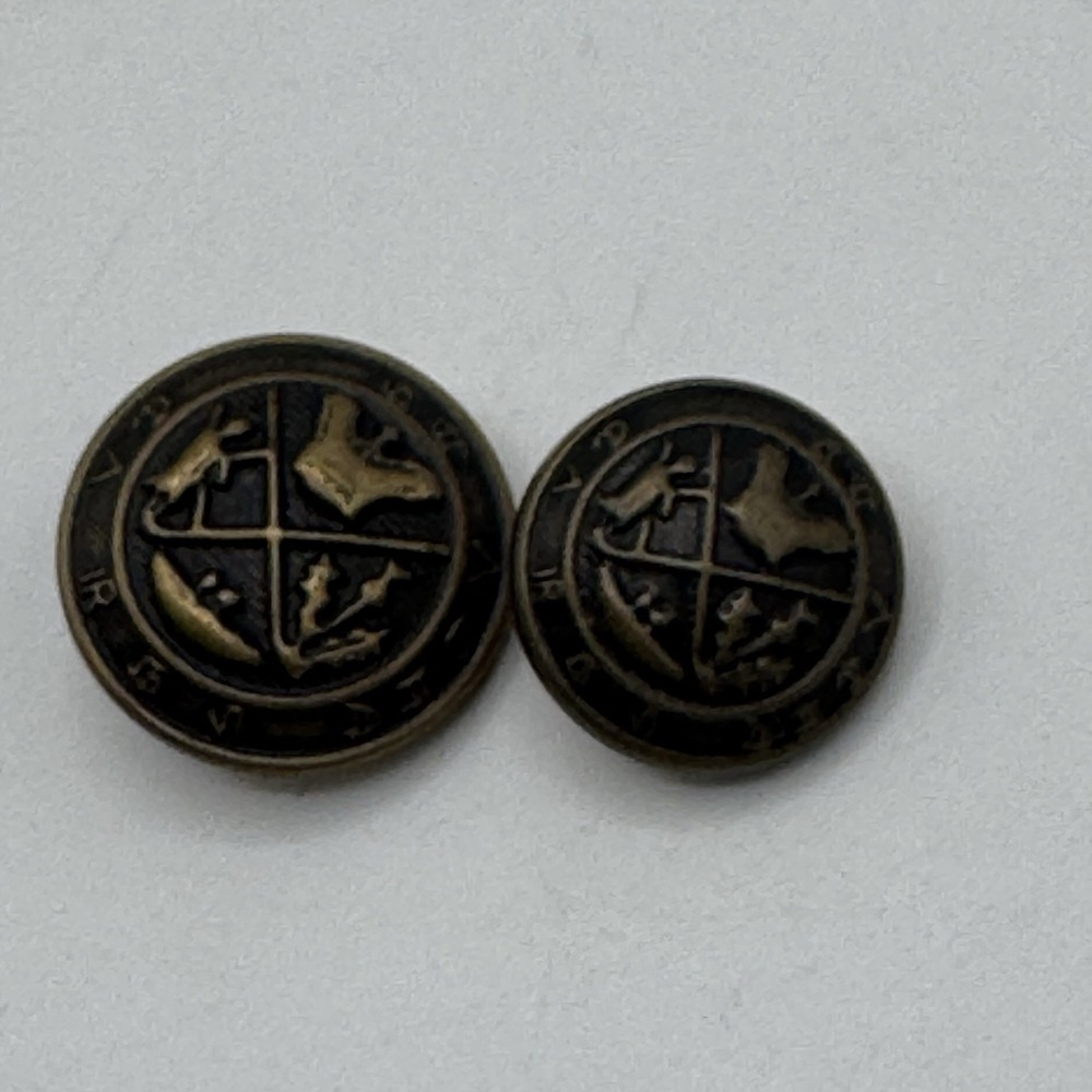 Vintage Nordstrom Blazer Brass Buttons Replacement Logo Crest 20mm 15mm Set 2